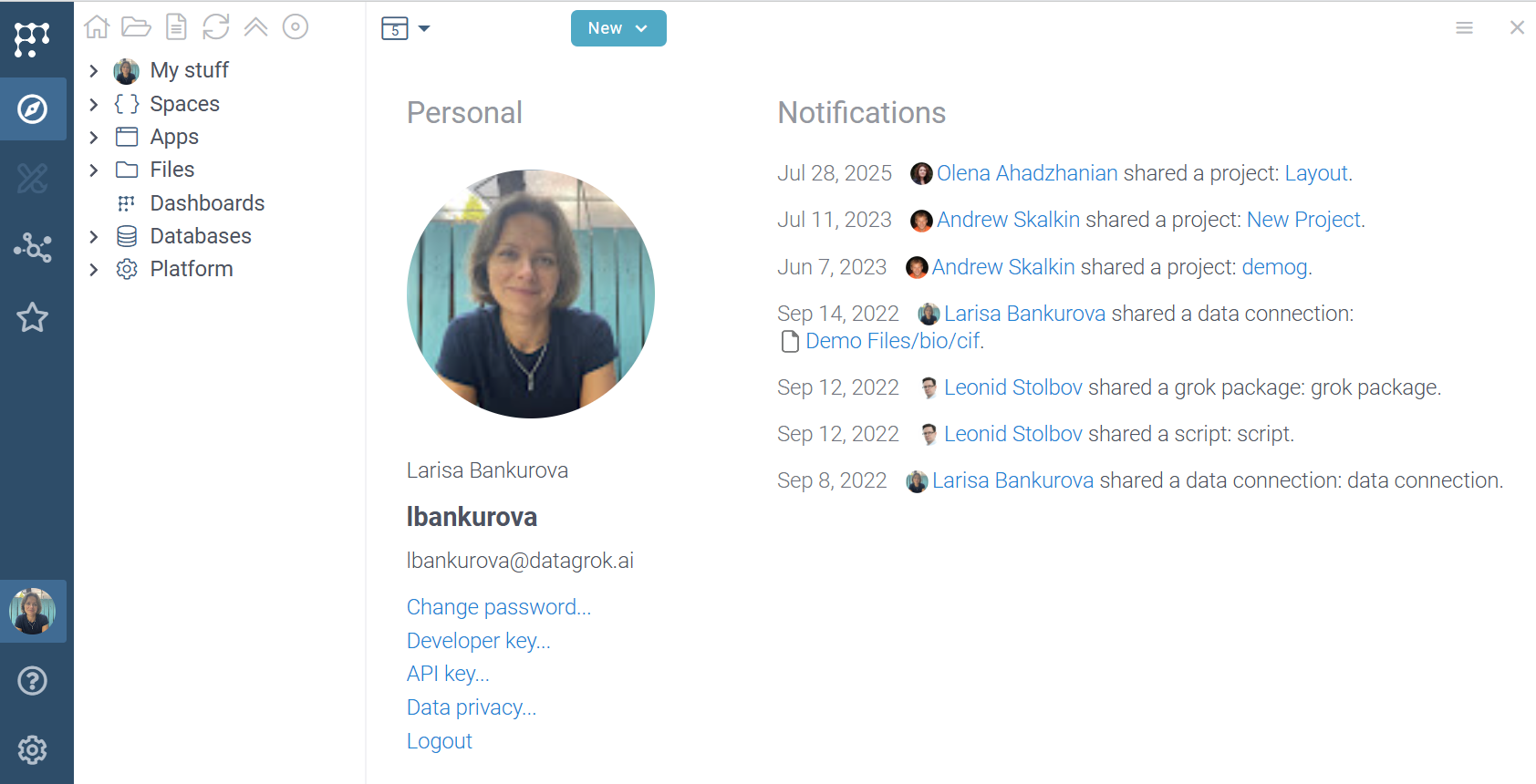 Notification page