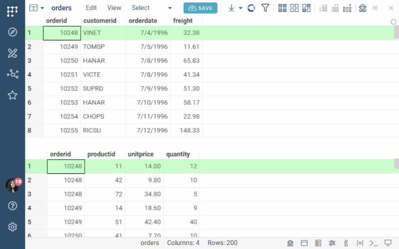 Link Tables dialog