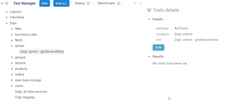 Running tests